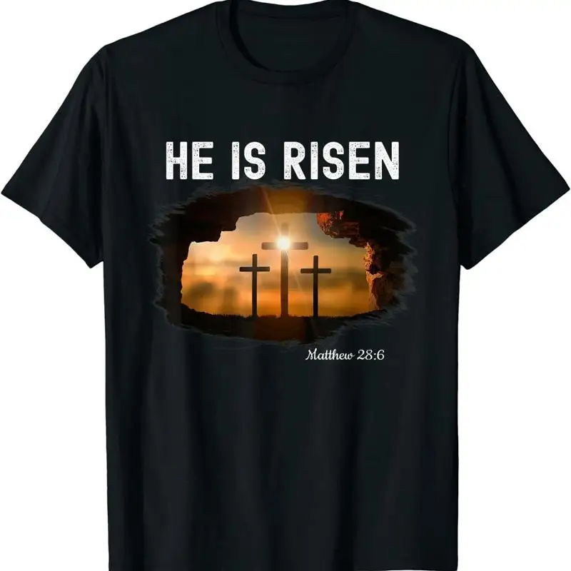 

Новая ограниченная футболка He Is Risen Christian Иисус Мэтью 28 6.