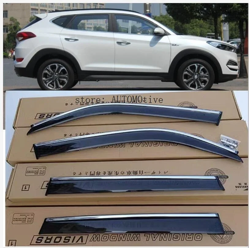 

4pcs/lot Car Styling Awnings Shelters Accessories Guard Rain Shield Window Visor For Hyundai Tucson 2015 2016 2017 2018 2019