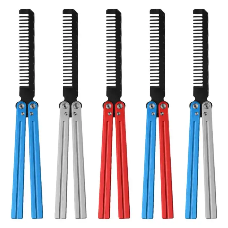 

Butterfly Comb Stainless Steel Foldable Practice Comb Training Butterfly Knives Combing Kids Fun Salon Hairdressing Styling Tool