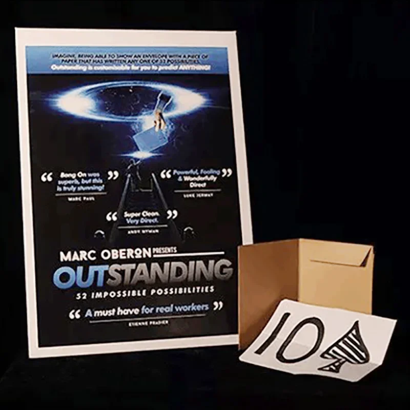 OUTSTANDING by Marc Oberon Magic Tricks 52 Playing Cards Prediction Magician Close Up Illusions Gimmicks Zoom  Mentalism