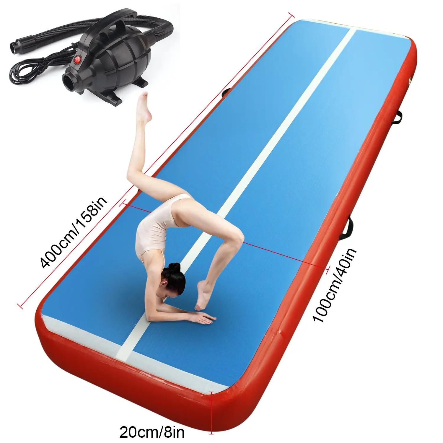 Consegna veloce 4*1*0.2m Gonfiabile Air Track Mat Prezzo di Fabbrica Cina Trampolino Gonfiabile Air Tumble Track Gonfiabile Palestra Zerbino