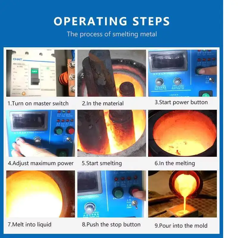 

35KW 30Kg Induction For Gold Iron Silver Copper Metal Steel Electric Melting Industrial Furnace