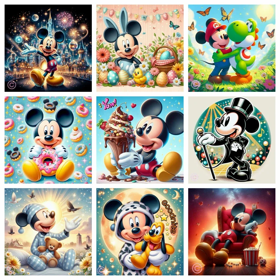 

5D DIY Disney Diamond Painting Kit Cartoon Mickey Cross Embroidery Handmade Diamond Mosaic Art Gift