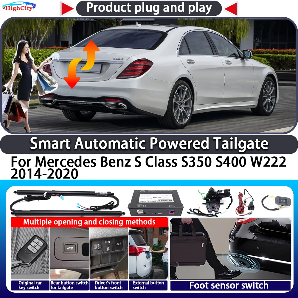 For Mercedes Benz S Class S350 S400 W222 2014-2020 Smart Automatic Powered Tailgate Key Trunk Close Kit Electric Power Tailgate