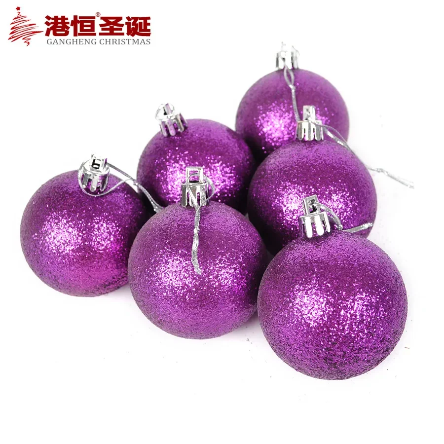 Christmas tree set decoration 6cm Pink Purple Christmas ball (6 Pack) 60g