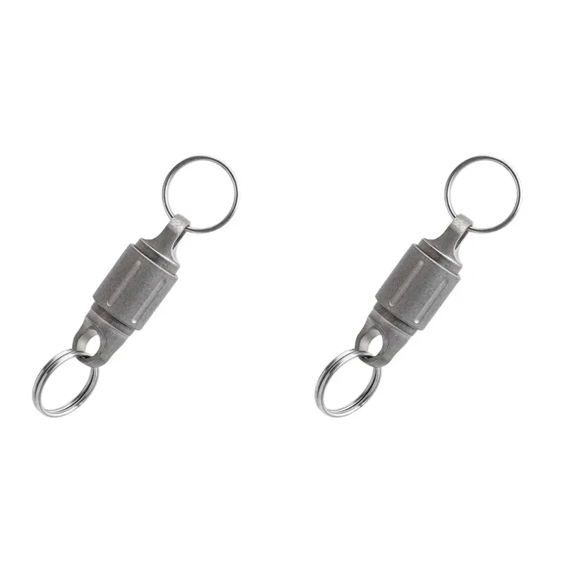 AA84 2X Titanium Alloy Magnetic Key Holder, Quick Release Keychain, Detachable Keychain, Safely Lock System, 360 ° Rotatable