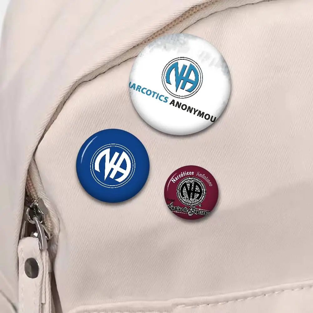Narcotics Anonymous Anime Soft Button Pin Round Metal Badge Lapel Pin Parts Gift Friends Kid Jewelry
