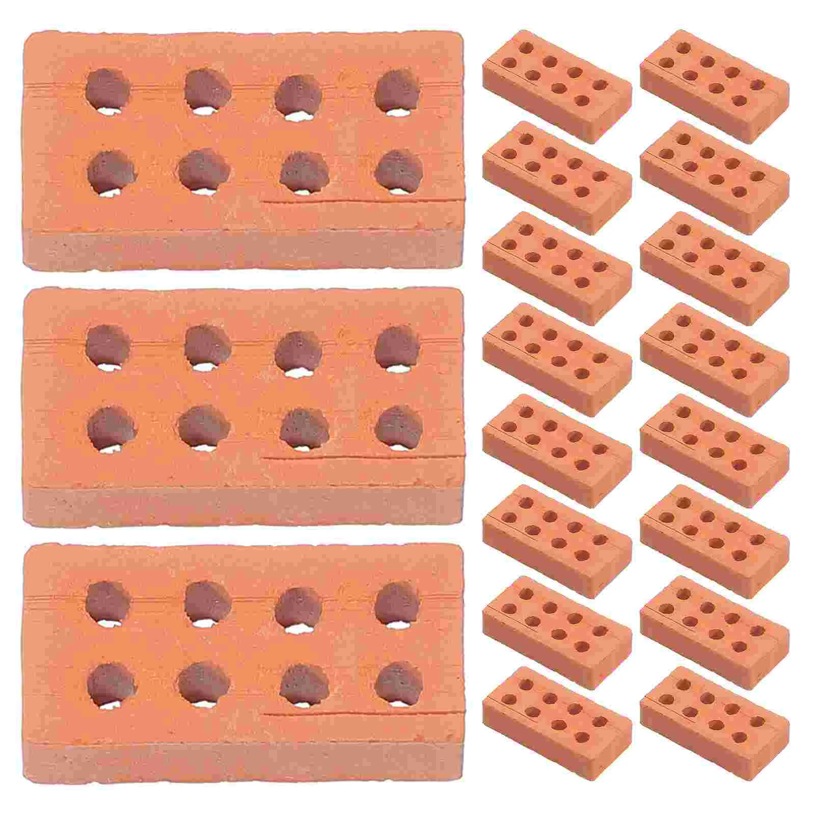 50 Uds Mini ladrillos hechos a mano decoraciones DIY mesa de arena modelos pequeños bloques de construcción de arcilla de simulación