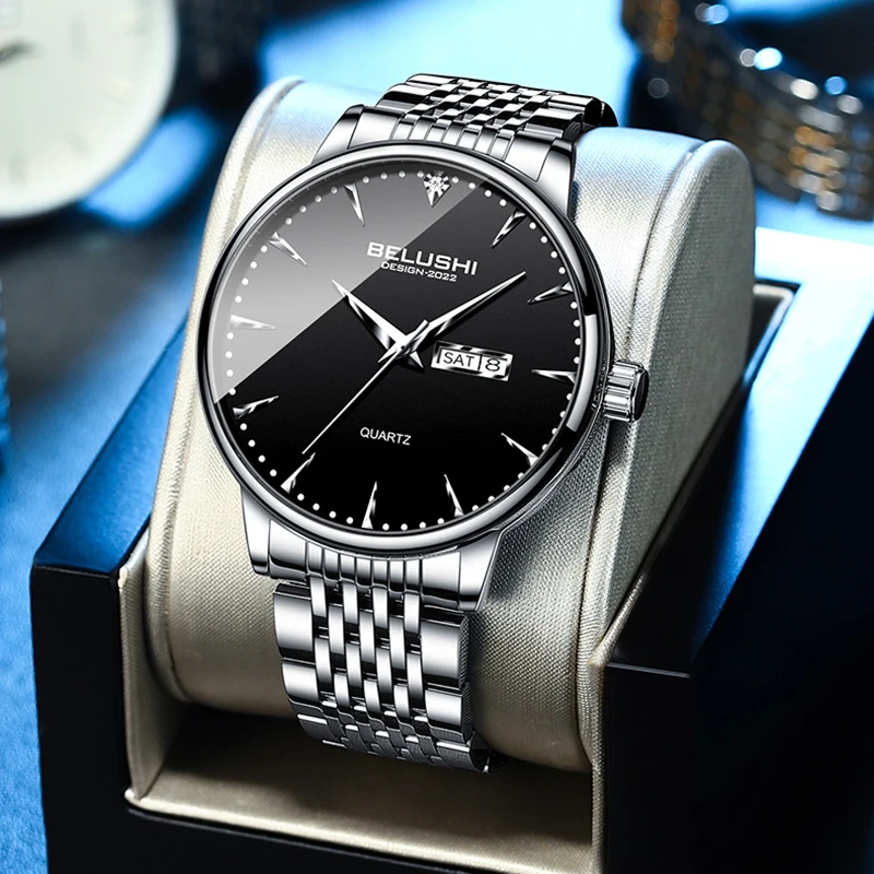 Business High Quality Men Watch Sport Quartz Man Wristwatch Waterproof Date Week Stainless Steel Fashion gift for Men 's Watch