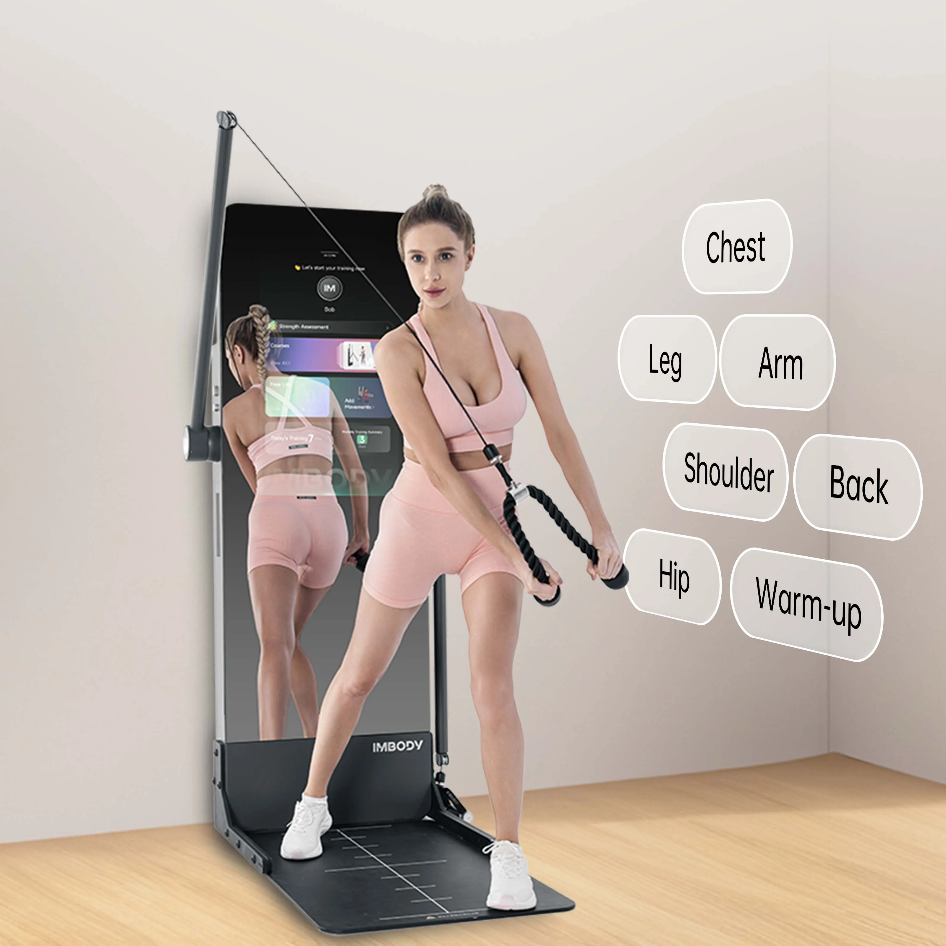 

IMBODY POWER Q Smart Home Gym Mirror Smart Gym Fitness Mirror Multi Gym Machine Strength Training Equipment Home TrainerFitness