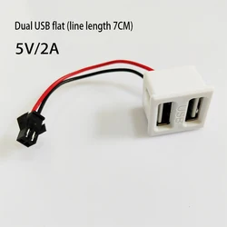 1PCS white Double Layer Usb Female Base Socket and Female Usb Lamp Charging Socket Power Socket With Cable Connector