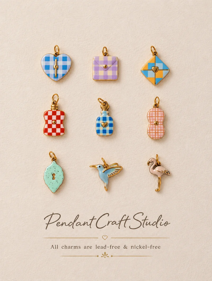 316 Edelstahl Wasserdicht Farberhaltend Retro Niedlicher Kranich Vogel Kürbis DIY Anhänger Charms für Schmuck – Detail 1