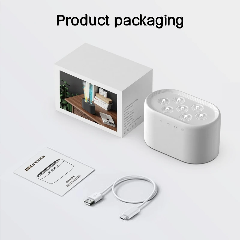 Hogar 1000ML Large Capacity USB Air Humidifier with Dynamic Colorful Light 7 Nozzles Heavy Fog Sprayer Bedroom Water Mist Replen