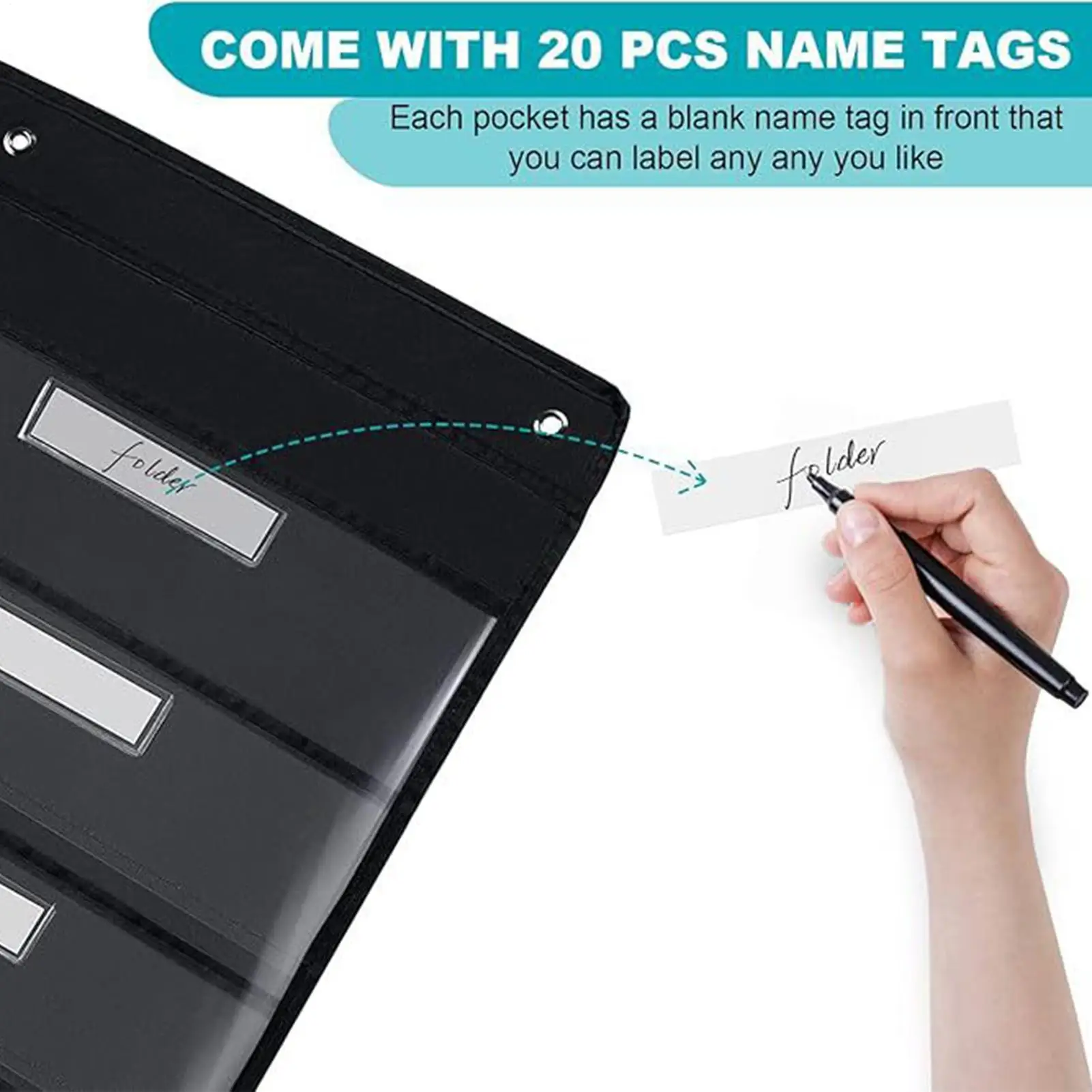 منظم ورق الحائط مخطط أكسفورد مع 20 جيوب منظم الملفات جيوب تثبيت على الحائط لباب الفصول الدراسية المدرسية ومدخل المسكن