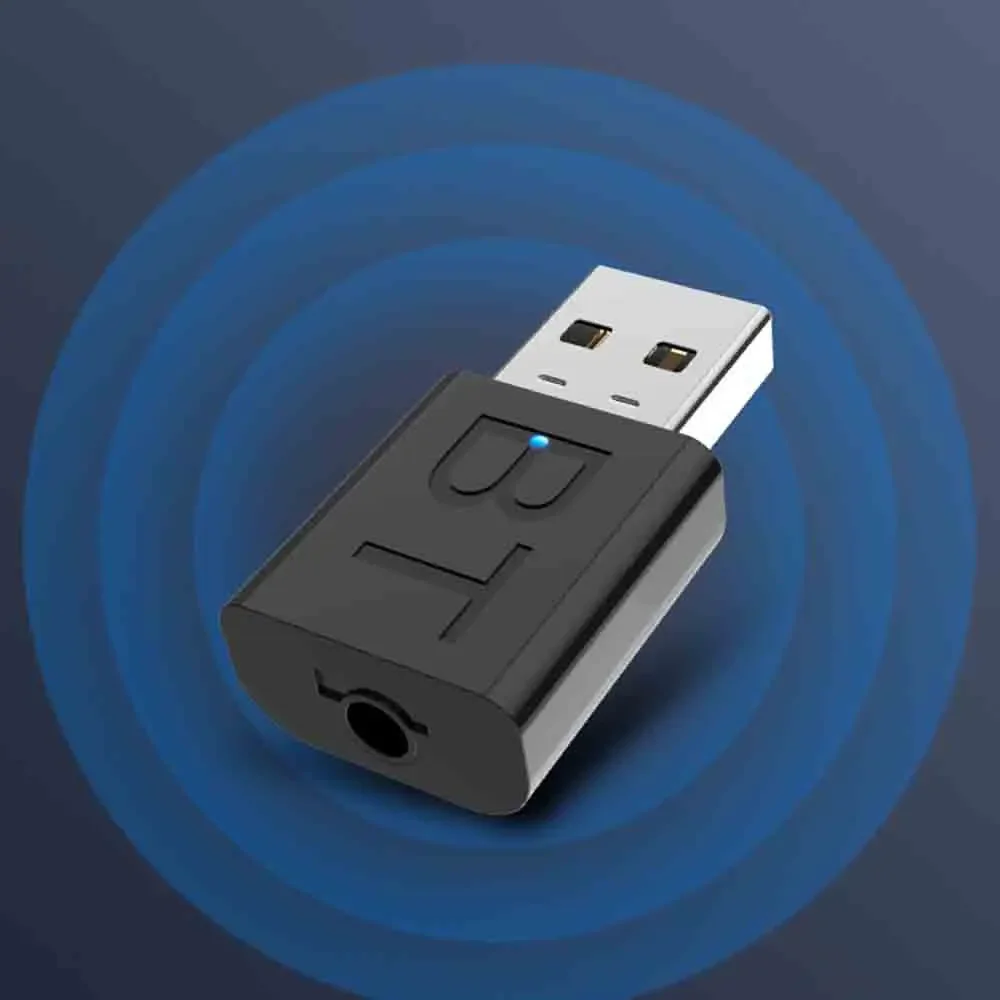 Wireless Audio Transmitter Receiver USB Bluetooth-Compatible 5.0 Adapter 2 In 1 Adapter with 3.5mm Cable for Car TV Speaker Aux