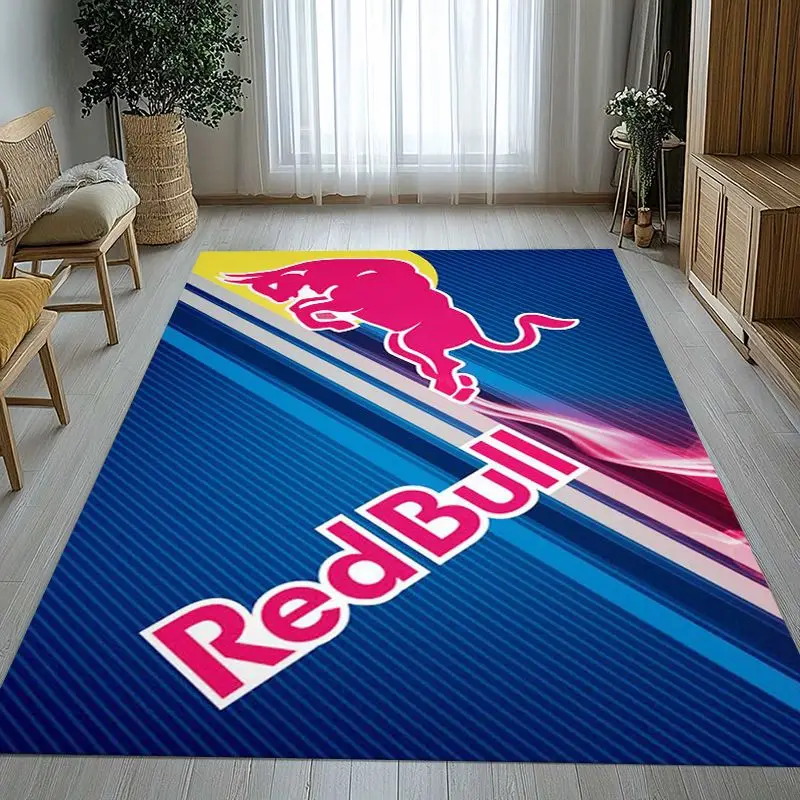 Vintage Racing Car R-Red B-Bull Garage Area Rug,Non-Slip Carpet Mat for Living Room Bedroom Playroom,Sofa Floor Rug,Home Decor