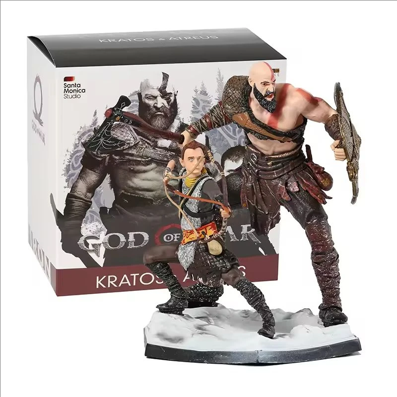 

God of War Kratos And Atreus Deluxe Art Scale PVC Figure - Collectible Model Statue Toy for Fans