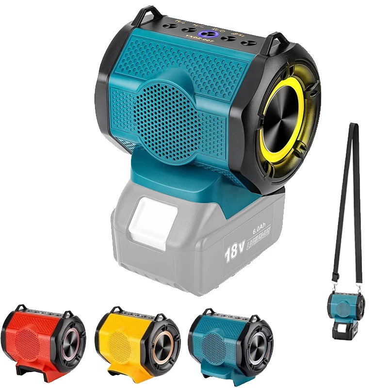 

Portable Bluetooth USB Speaker Stero Player Cordless Loudspeaker Amplifier For Milwaukee/Makita/Dewalt/Bosch 18V 20V Battery