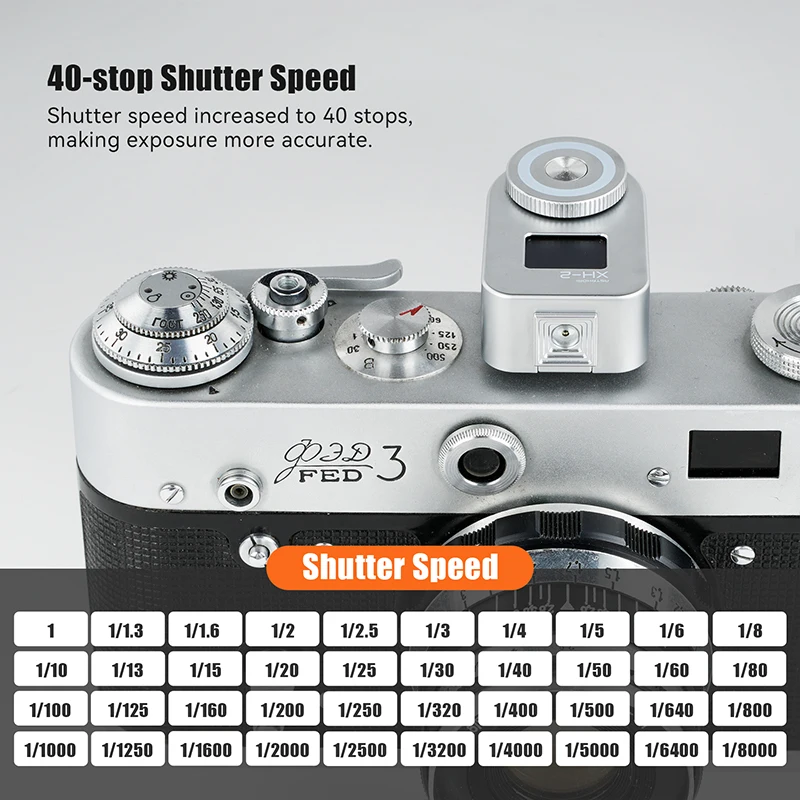 AstrHori XH-2 op camera-lichtmeter OLED-display Real-time lichtmeter met koude schoen voor fotografie