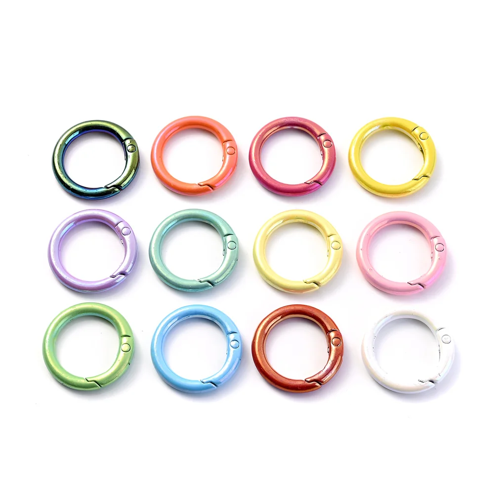 5pcs Colorful AB Round Spring Gate Ring Connectors