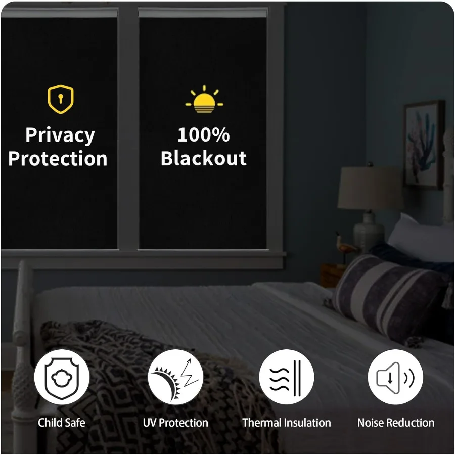 100 تعتيم الأسطوانة نافذة ظلال نافذة الستائر اللاسلكية مع الحرارية معزول الأشعة فوق البنفسجية حماية النسيج ستائر الأبواب الفرنسية الصغيرة fo