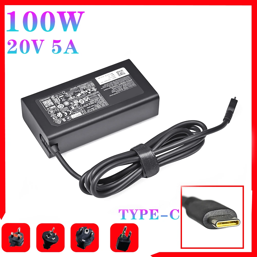 

100W AC Adapter Charger For Lenovo ThinkBook 20V 5A TYPE-C ADL100YDC3A ADL100YCC3A ADL100YAC3A YOGA Laptop Power Supply