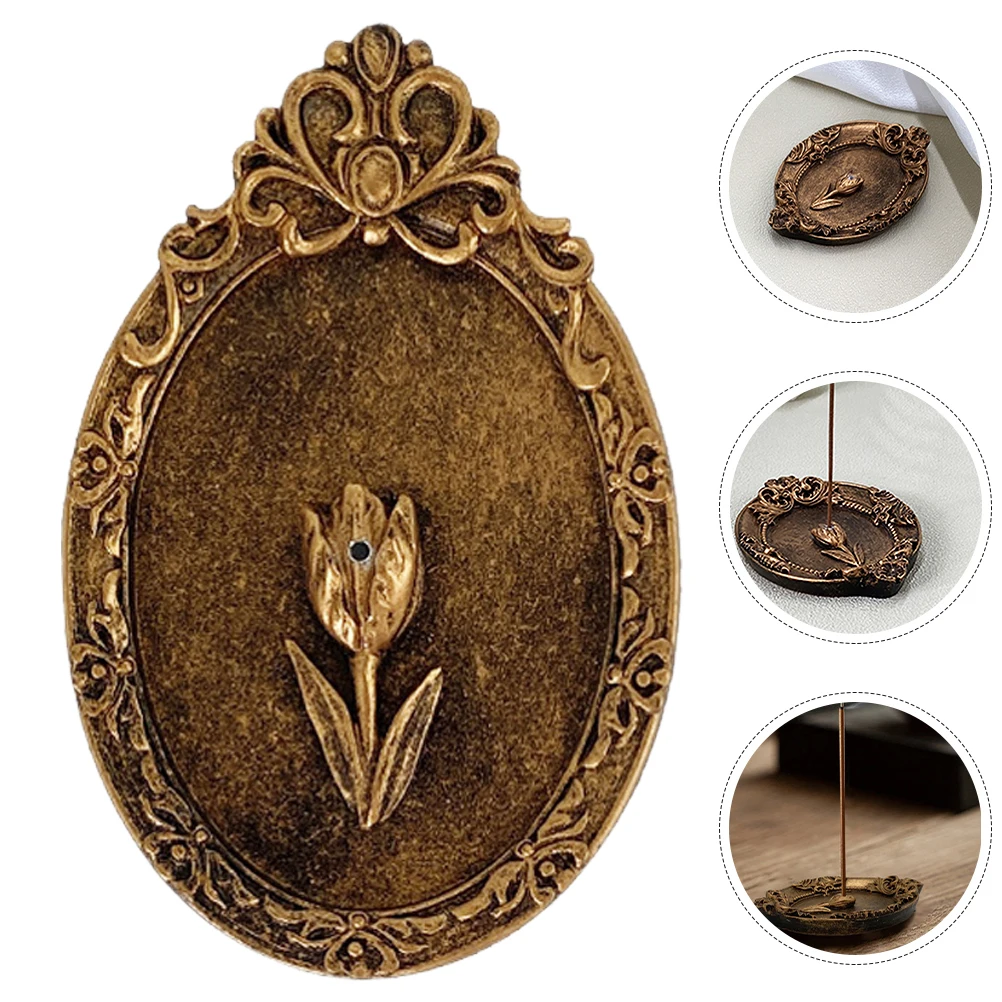 

Vintage Style Resin Incense Burner Holder for Desktop Home Yoga Room Aromatherapy Incense Stick Tray Decoration