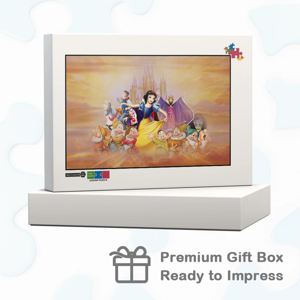 Branca de neve quebra-cabeças os sete anões jogos e quebra-cabeças nuvens castelo celestial dos desenhos animados aprendizagem educação jogos montessori