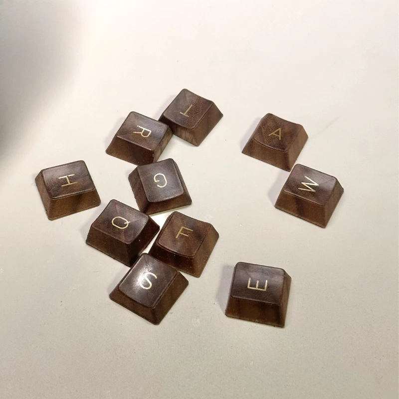 Tastenkappe aus Walnussholz, individuelle Leertaste aus massivem Holz, handwerkliche Tastenkappen, Kirschprofilpunkt-Tastenkappen, mechanisches Tastaturzubehör