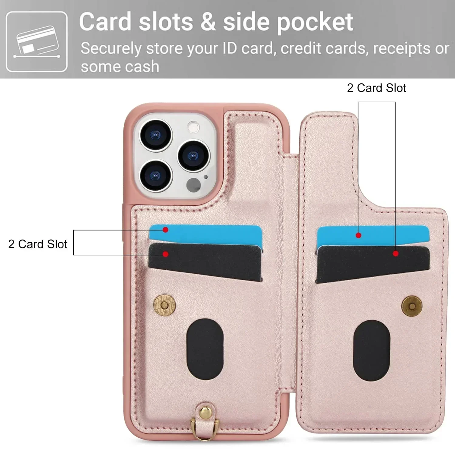 Etui na iPhone'a 16 15 14 Pro Max Plus, portfel z uchwytem na kartę, urocza torebka na ramię w kwiaty, magnetyczna osłona z podpórką — zdjęcie produktu 2
