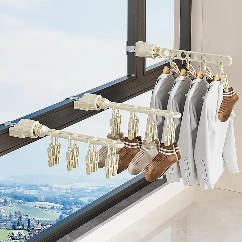 8-holes Folding Clothes Hanger Portable Travel Hotel Dry Hanger Multifunctional Clothes Hanger Clothes Organizer Save Space