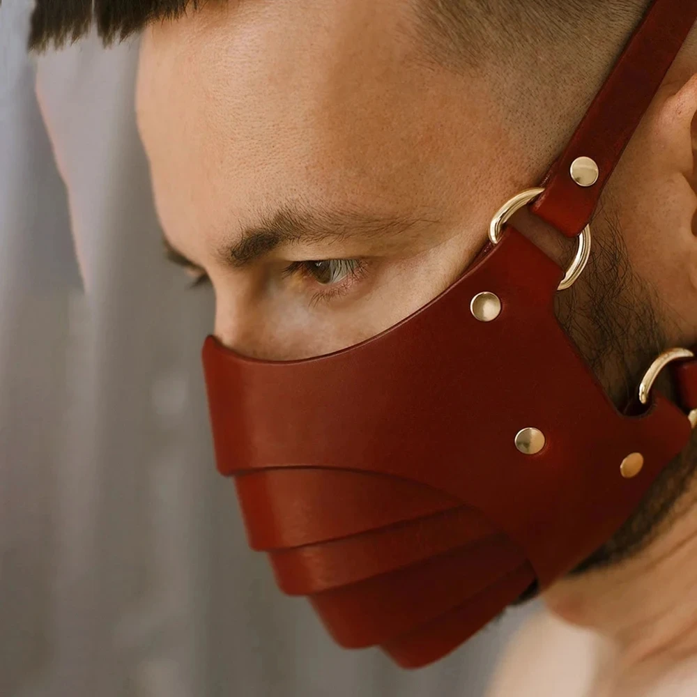 ألعاب الجنس الأحمر للرجال مثلي الجنس Bdsm تأثيري الجلود عبودية الوثن قناع مقاوم للماء الشرير الكبار لعبة كرنفال قيود الحفلات المثيرة