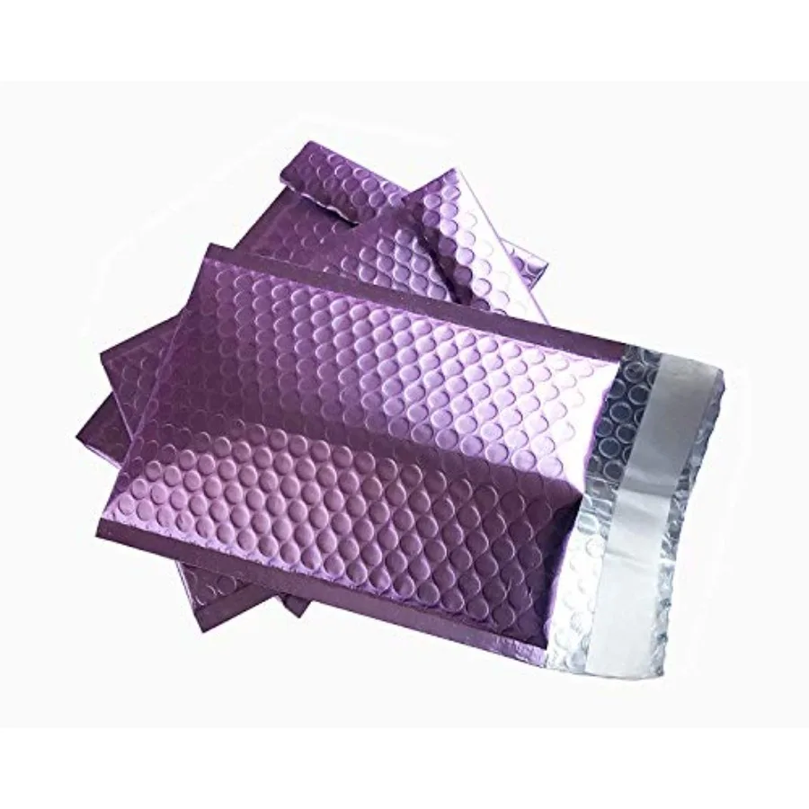 

ProLine Matte Metallic Purple Bubble Padded Mailers 4x8 Inch Self Seal Padded Envelopes 10
