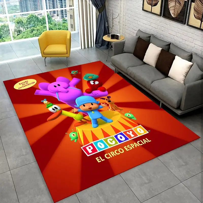 Cute P-Pocoyo Elly Pato Cartoon Non-Slip Area Rug for Living Room,Bedroom,Playroom,Soft Carpet Floor Mat Home Decor Rug  Room