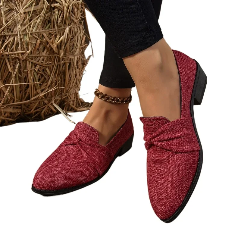 2024 Wysokiej jakości buty damskie wsuwane damskie buty na wysokim obcasie Fashion Pointed Toe Casual Pumps Women New Plus Size Solid Heels Women