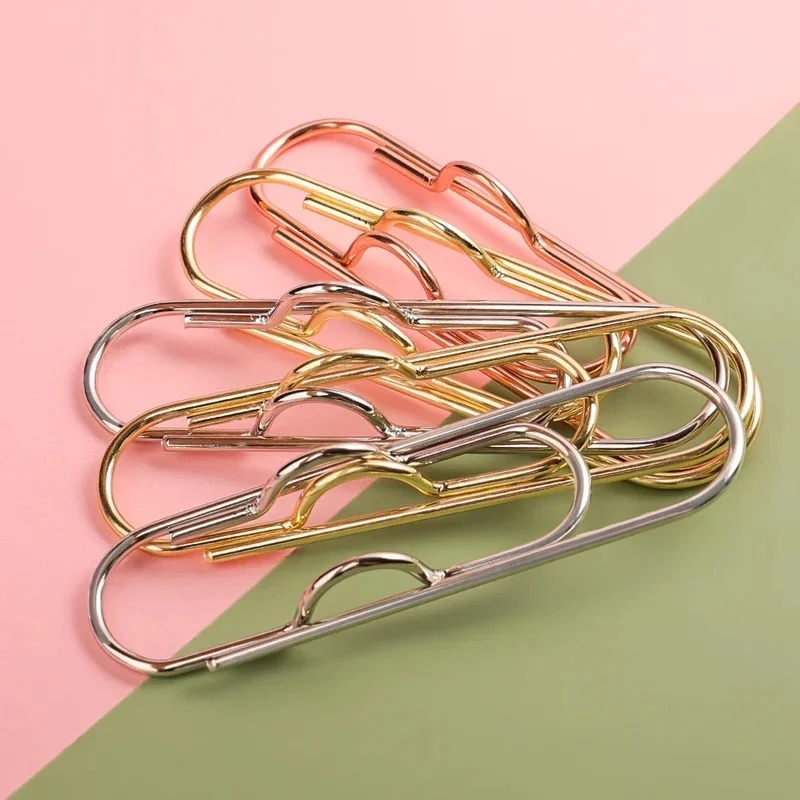 Anti Lost Paper Clip Metal Pen Holder Clips Portable Bookmarks Photo Memo Ticket Fixed Paperclips Office School Stationery