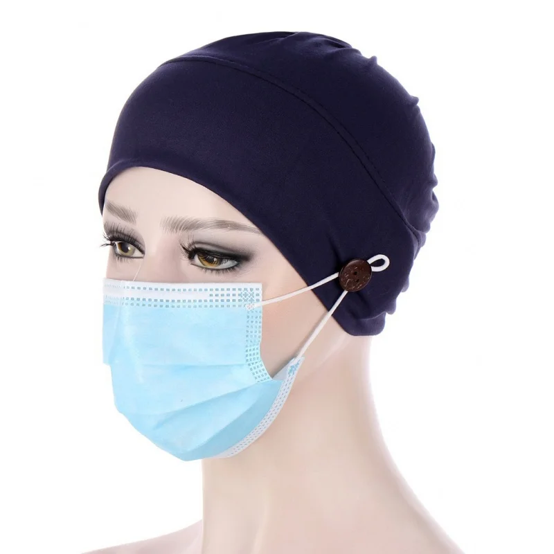 Candy Color Button Anti-Strangulation Sleeve Cap Toque Brushed Milk Silk Multicolor Pile Cap