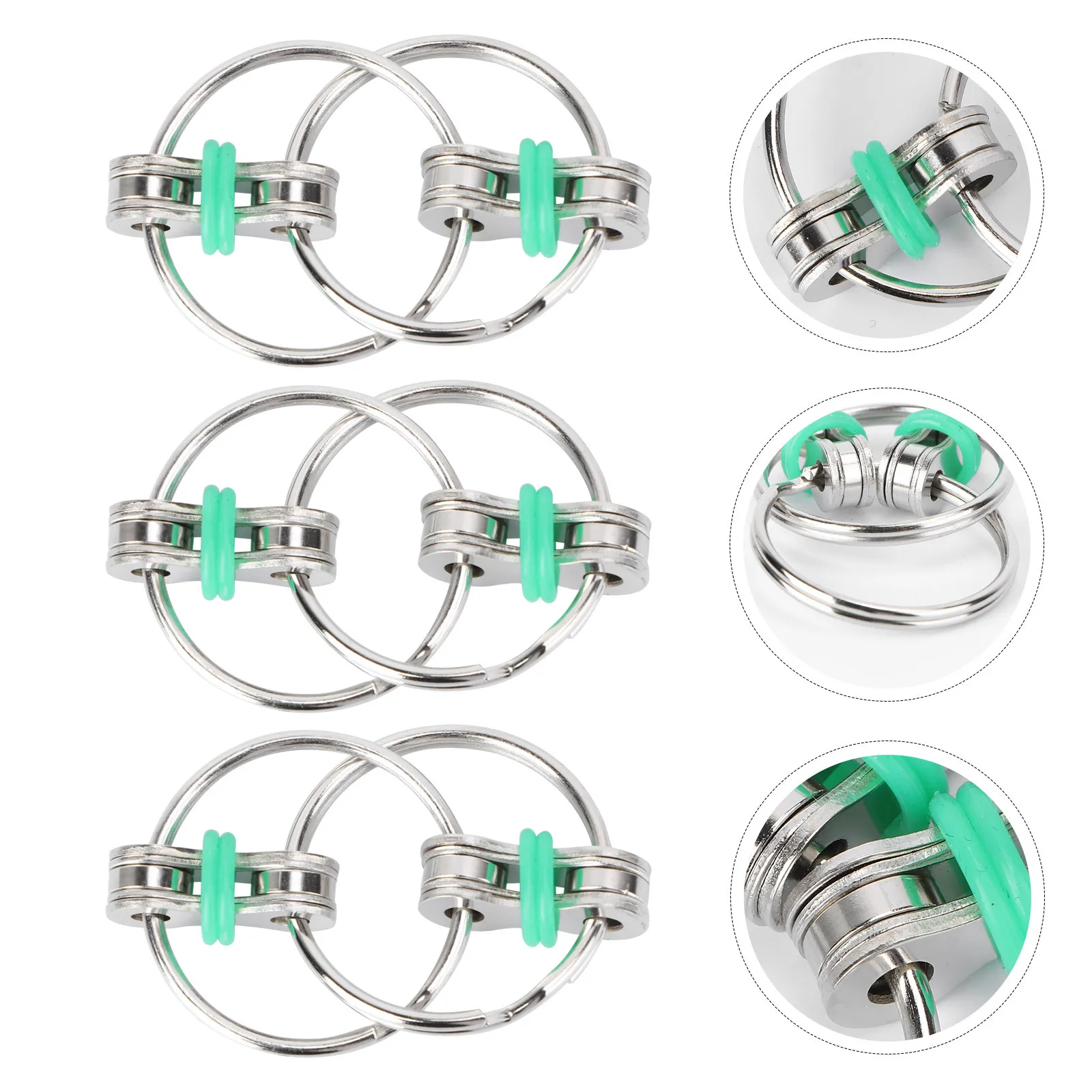3 stuks metalen handsleutelhanger tri-voor stressverlichting hersenen creativiteit boost ontspanning gadget