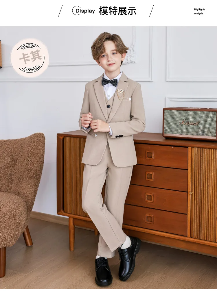 Kinderanzüge, Britische Gentlemen-Anzüge für Jungen, Geburtstagsanzüge für Jungen, Blazer für Blumenjungen bei Hochzeiten, Kostüme für Klavierauftritte A5045 – Detail 4