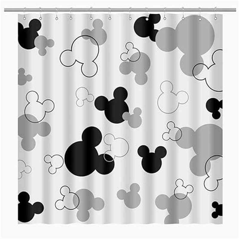 Minnie Mickey Cute Stitched Cartoon Shower Curtain 3D Printed Waterproof Bathroom Luxury Decor Curtain Exquisite Home Gift