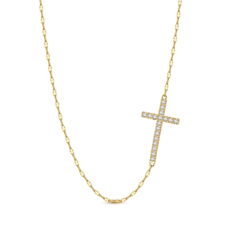 Women's 925 Sterling Silver Aurora Crystal Star Moon Key Necklace
