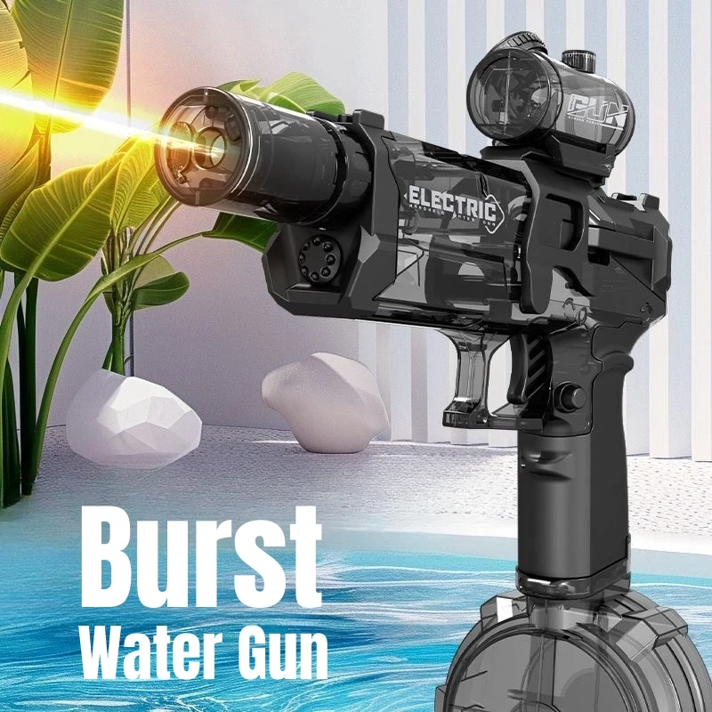 Electric Water Gun Pulse Water Gun Self-integrated Automatic Water-Absorbing Large-Capacity Lighting Children\'s Water Gun Toys