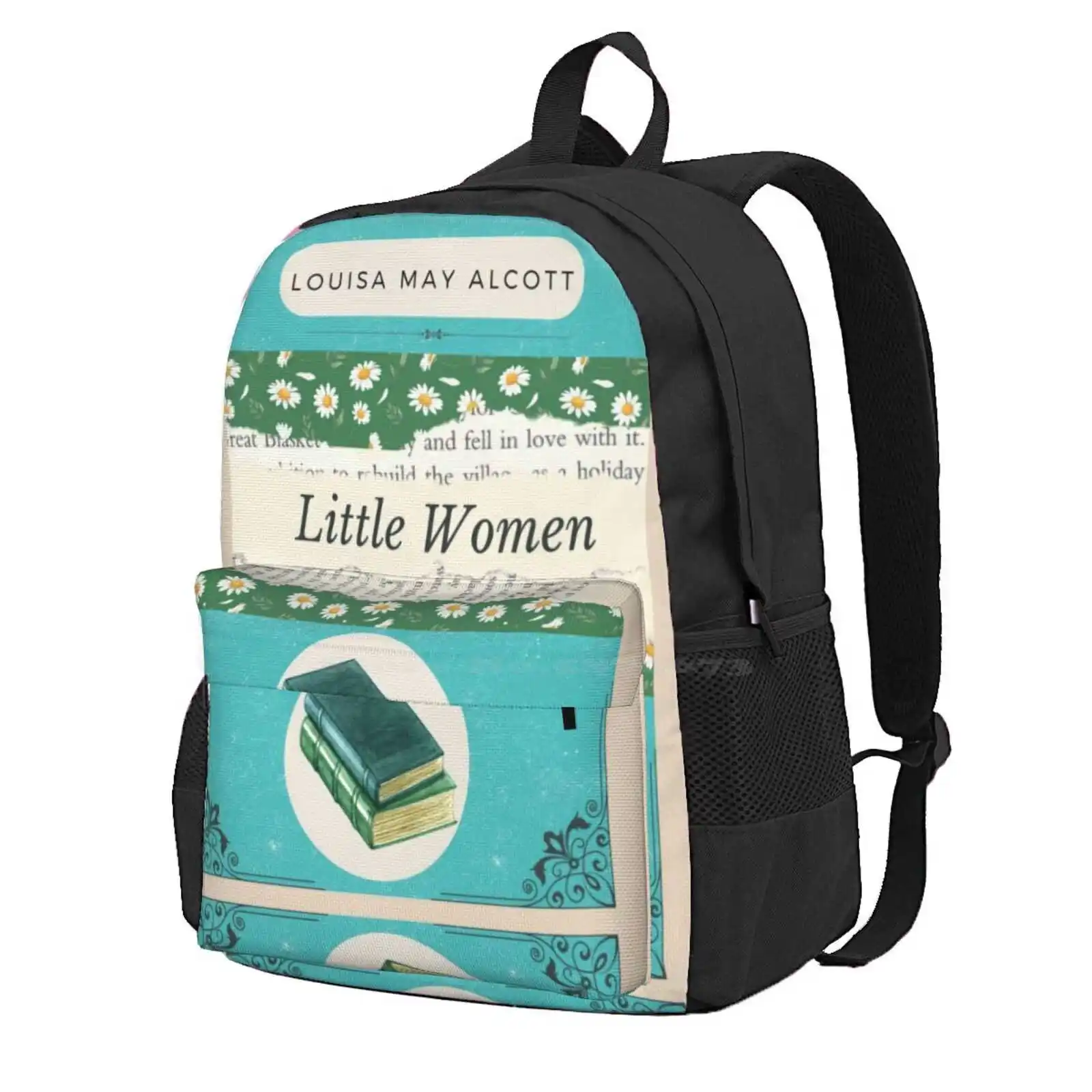 Little Women Hot Sale Schoolbag Backpack Fashion Bags Little Women Alcott Novel Book Litterature Green Blue