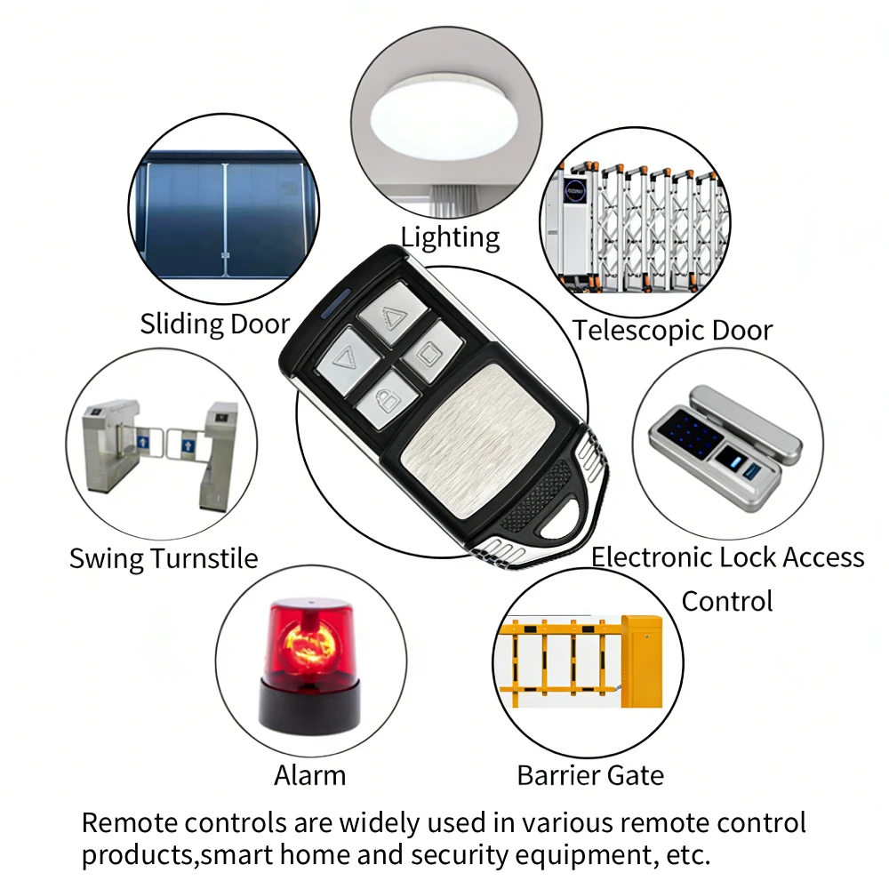 KEBIDUMEI 433MHZ Remote Control Universal 4-Button Remote Controller Universal Garage Door Opener Clone Code Duplicator Key