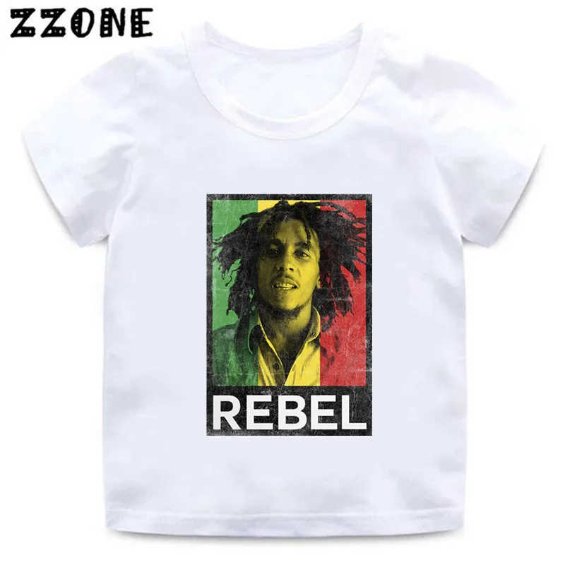 Jamaica Singer Bob Marley Reggae Rastafari Print Kids T shirt Boys Fashion T-shirt Baby Girls Casual Clothes Kids Summer Tops