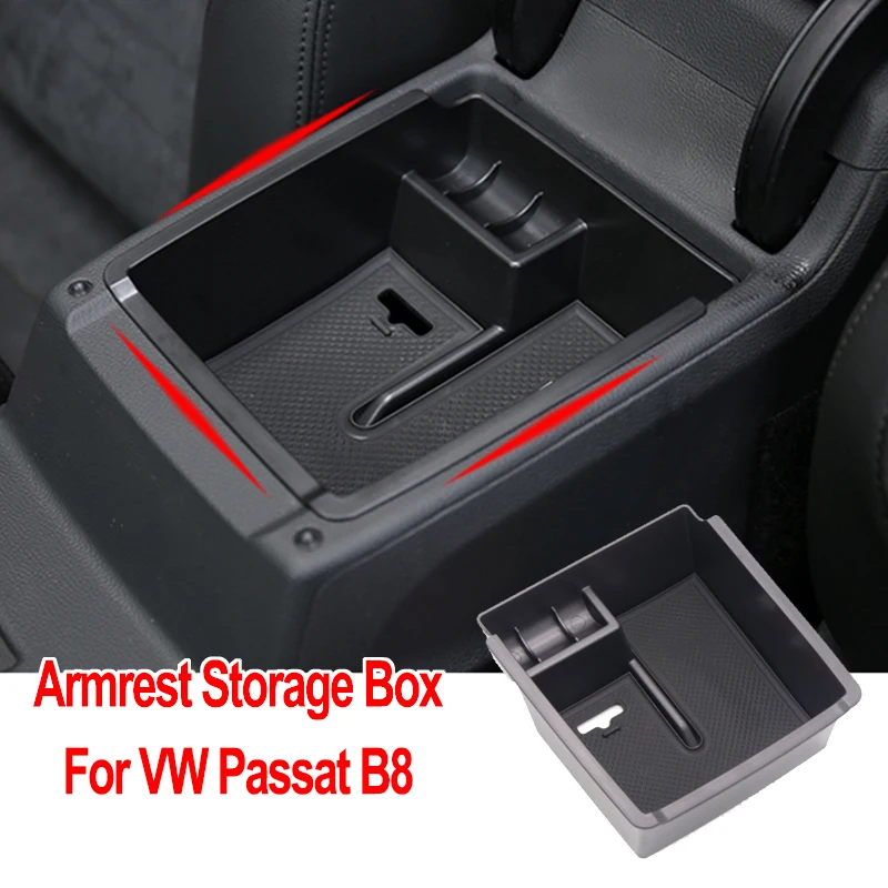 

Car Armrest Storage Box For VW Passat B8 Accessories 2016 2015 2018 2017 2019 Center Console Organizer Sedan Variant Alltrack