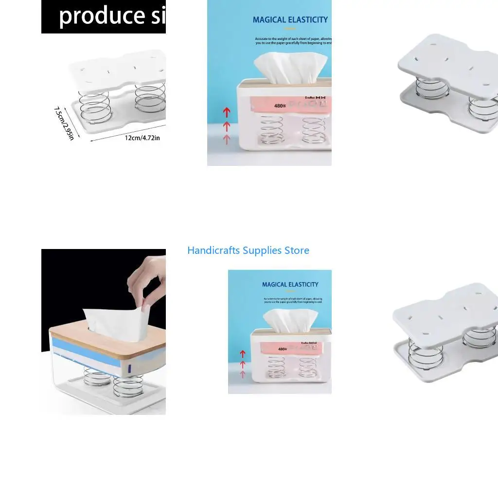 R1WA Pulling Tissue Dispenser With Spring Lift Bracket Plastic Tissue Box Bottom Paper Easier for Home Office
