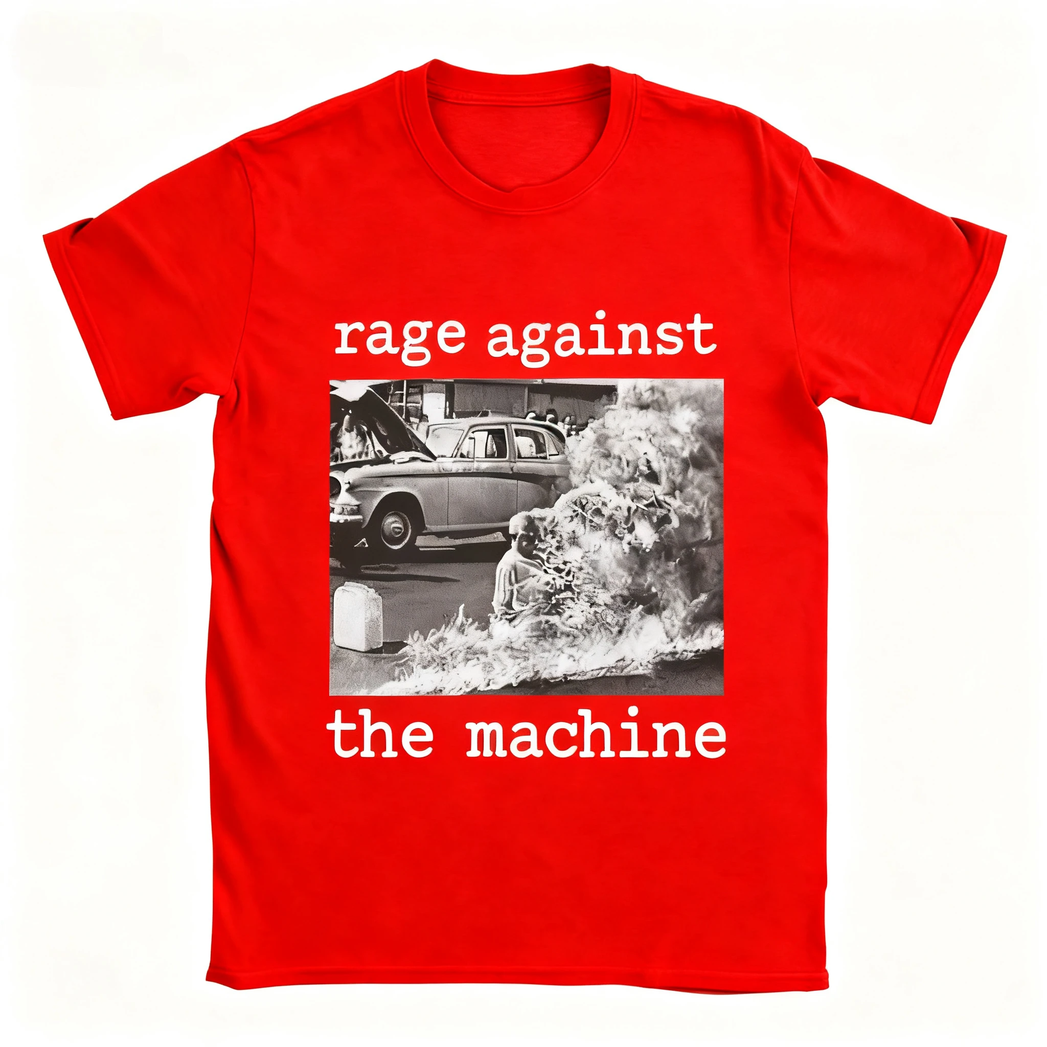 الرجال الغضب ضد الآلة تي شيرت القطن الخالص بلايز الجدة قصيرة الأكمام طاقم الرقبة تي شيرت هدية فكرة تي شيرت #4