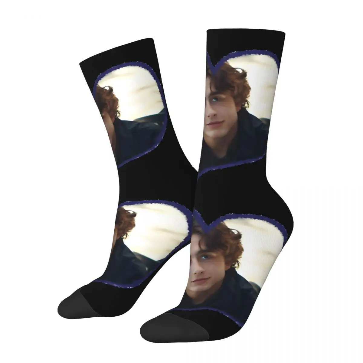 Retro Is Love Men's compression Socks Unisex Timothee Chalamet Harajuku Pattern Printed Novelty Crew Sock