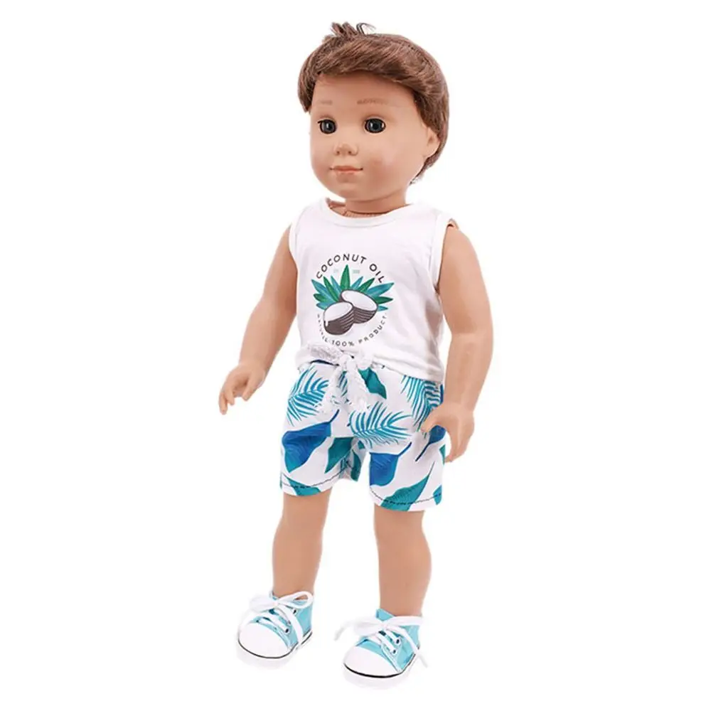 อุปกรณ์เสริมตุ๊กตาฤดูร้อนชุดตุ๊กตาเด็กผ้าแขนสั้นเด็กน้อย 18 นิ้วตุ๊กตาผ้า 43 ซม.สบายๆเด็กชายและเด็กหญิง